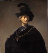 REMBRANDT Harmenszoon van Rijn Old man with gorget and black cap (mk33) Germany oil painting artist